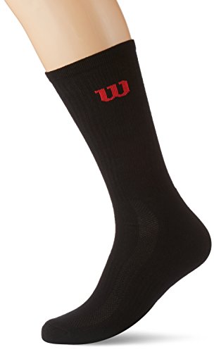 Wilson M Crew chaussettes de tennis, Homme, Lot de 3 Taille unique Noir (Black), 39-46