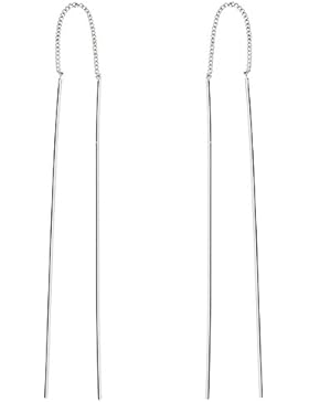 MYA art Damen Durchzieher Ohrhänger Ohrringe zum Durchziehen Hängend Weißgold Vergoldet Silber MYAWGOHR-39