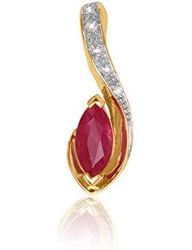 MyGold Edelstein Anhänger (Ohne Kette) Gelbgold Weißgold 375 / 585 Gold (9 / 14 Karat) Glanz Rubin Saphir Smaragd...
