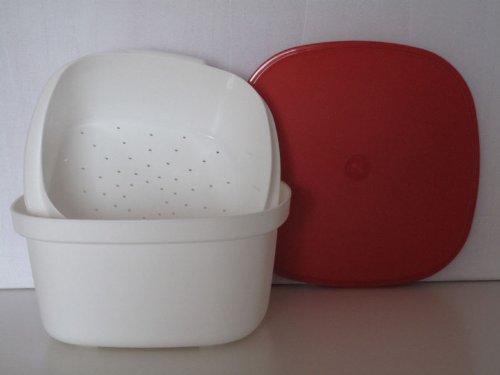 TUPPERWARE Küchenhelfer Sieb Sieb-Servierer 2,5 L rot-weiß Servier Multi-Server - 6