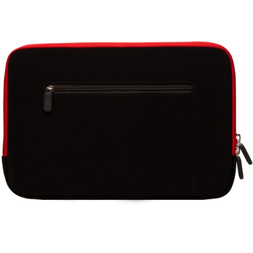 SumacLife schwarz MIcrofiber Microfaser-Hülle Shock Resistant Stoßfest Pouch Notebooktasche für MacBook Pro/Air 33,8 cm (13,3 Zoll) (Blacks-Red) - 3