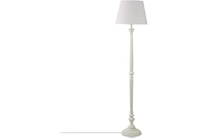 ATMOSPHERA CREATEUR D'INTERIEUR Lámpara de pie 'Leo' blanco - madera A. 153 cm
