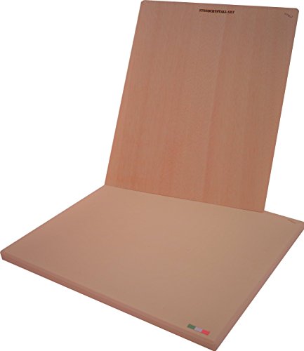 Pitelli Pizzastein plus Pizzaschieber aus Holz 40x30cm