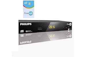 RÉCEPTEUR Philips DSR 3031F, DÉMODULATEUR Satellite - ENREGISTREUR USB HD FRANSAT + Carte FRANSAT PC7 VALABLE 4 Ans