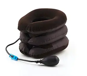 Denique Plastic, Nylon, Rubber Three Layer Tractor Air Pillow Bag Tractor Cervical Collar Neck Vertebra Traction Massager for Pain Relief, Cervical Spine Neck Back Shoulder Pain (Multicolour)