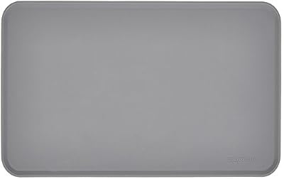 AmazonBasics Tapis de gamelle en silicone étanche pour animaux de compagnie - 47 x 29 cm, Gris