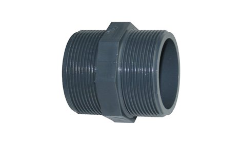 COBI PVC-Doppelnippel mit Achtkant