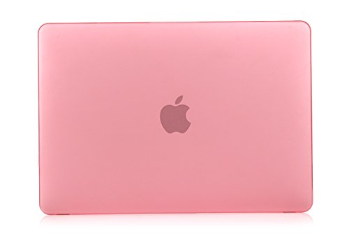 MacBook 12 Retina Display Hülle,iNeseon(TM) 2 in 1 [Frosted Series]Ultra Slim Gummierte Harte Case Cover Shell, US Version Rosa Tastatur Abdeckung und EU Version Transparent Tastatur Abdeckung für Apple MacBook 12 Zoll mit Retina Display [Modell:A1534](Rosa) - 2