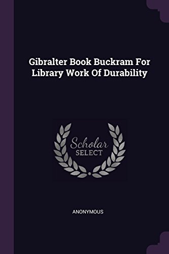 Preisvergleich Produktbild Gibralter Book Buckram for Library Work of Durability