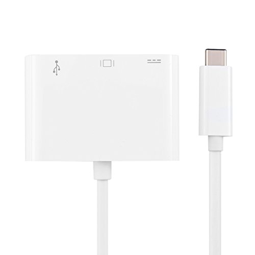 kwmobile USB 3.1 Typ C 3 Port Hub Adapter mit HDMI für Apple MacBook 12″ Chromebook Pixel Nokia N1 MSI mainboardZ97 SanDisk LaCie HD in Weiß - 3