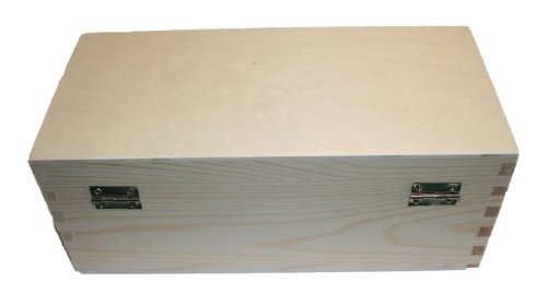 Holzbox – Echt Kiefernholz – rechteckig – mit Deckel – Metall Verschluss – (1x1Stück) (L: innen ca.215/94/85mm) - 2