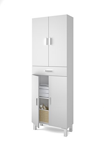 Mueble de baño o aseo con dos puertas superiores e inferiores separadas