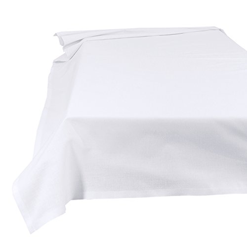 Betttuch Bettlaken Haustuch Tischdecke in Weiß, Größe 150 x 250 cm aus 100% Baumwolle - 5