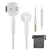 YCKJ Earphones,In-Ear Headphones with microphone and remote control for Phone,Pad, Pod, MP3, Samsung,Huawei, Tablets and More（White）