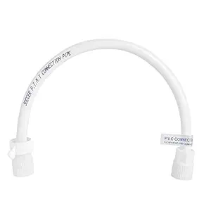 SOCCER Plastic Non-BRAIDED Connection Pipe (18-inches,white) pack of 1 / PTMT nuts and PVC pipe /Flexible/ heavy duty/ Hot and Cold water/ Geyser Pipe/ kitchen accessories/ bathroom Accessories