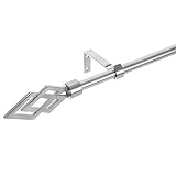  Barra de Cortina Extensible étnica Plateada de Acero para Dormitorio de 120-210 cm Arabia - LOLAhome