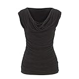 Damen Oben Klar Plus Size Rollkragen Innen Weste 2 In 1 Tunika-Stil Sleevless Frauen Normallack V-Ausschnitt Verstellbare Tunnelzug Seiten Shirring Tank Tops bluse aus baumwolle weste damen sommer weste damen sommer schwarz oberteil spitze oberteil spitze weiß V Ausschnitt Oberteile Damen Kreuz Langarmshirts Tops Hemd Shirt oberteil damen sexy party oberteil damen sexy elegant