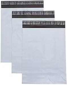 Plastic courier bags for Temper Proof Shipping Packing (with SealKing POD) Pack of 100 white & black (9 x 12) Inch