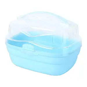 POPETPOP Hamster Cage Pet Portable Pet Cage Gerbil Supplies for Small Animal Guinea Pig Outdoor Carrier (Blue)