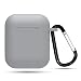 Produktbild Next Generation Light Slimline Airpod Case Schutzhülle Silikon Cover + Skin für Apple Airpods Ladehülle mit Karabinerhaken