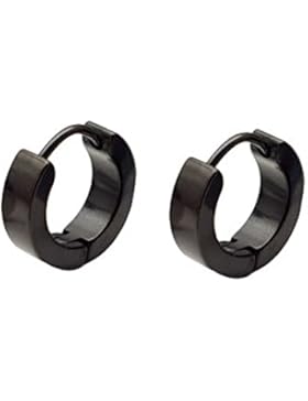 Huggie Ohrreifen, Edelstahl, schwarz, 4mm