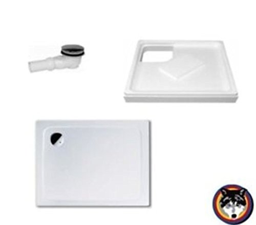 Preisvergleich Produktbild Kaldewei Stahl - Brausewanne SET Flach Tiefe ! 25 mm / 1000 x 1000 weiss
