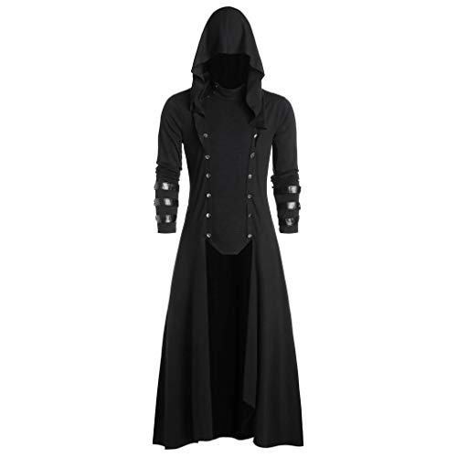 Toamen Chaqueta Larga para Hombres Chaqueta gótica y Chaleco...