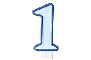 PartyDeco Świeczka Urodzinowa Cyfra 1 Niebieska Świeczka na Tort Dekoracja Tortu Toppery na Muffinki Wypieki na Roczek Urodziny Ślub Jubileusz Świeczki dla Dorosłych Dzieci