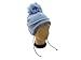 TinyTitans Chunky Winter Blue Baby Boys Large Pom-Pom with ear warmers and a tie 6-12months (2 (6-12months))
