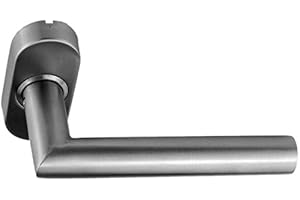 HAUSTÜRBESCHLAG Edelstahl Haustür Innendrücker auf Ovalrosette Gehrungsform