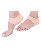KeepSake Silicone Gel Heel Pad Socks for Pain Relief for Men and Women (Beige, Free Size) - 1 Pair