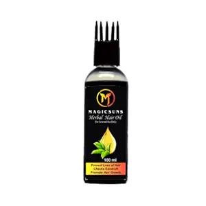 MAGICSUNS Herbal Hair Oil | 100 ml | magicsuns | Bhringraj, Coconut Oil, Curry Leaves, Indigo, Henna, Amla & other vital ingredients | Control Premature Graying, Strengthens Roots