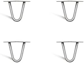 4 x Hairpin Table Legs – From 10cm To 71cm for Coffee Table, Table &amp; Desk, Stool, Cabinet, Bench – Black Matt,, White, Silver, Gold, Yellow, Orange, Blue, Mint Green &amp; Clear Coated, Unfinished Bare Steel, Mid-Century Vintage Industrial Style - Best Hairpin Legs in The UK