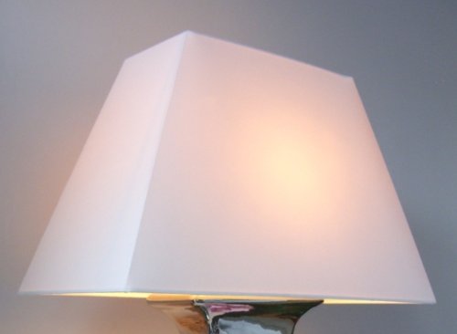 hochwertiger Stoff-Lampenschirm rechteckig 32 cm weiß (offwhite)