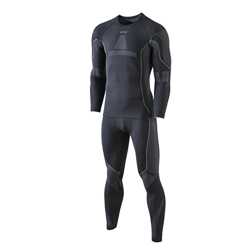 Preisvergleich Produktbild Selighting Herren Funktionsunterwäsche Thermo Skiunterwäsche Warme Unterwäsche Set für Ski Radsport Fitness Laufen (XL, Grau)