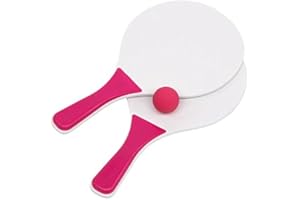 noTrash2003 Jeu de Ballon Jeu de Ballon de Plage en Bois Chauve-Souris Softball Sac en Filet de différentes Couleurs (Rose/Blanc)