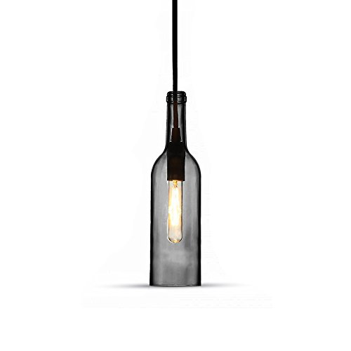 Preisvergleich Produktbild 3 Kronleuchter Tac 2 Flasche Glas Anhänger Wandleuchte grau