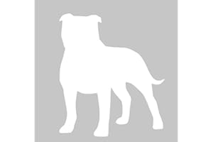 Desconocido Adesivo da taglio in vinile, motivo: sagoma americana Staffordshire, 10 x 8,5 cm, colore: bianco