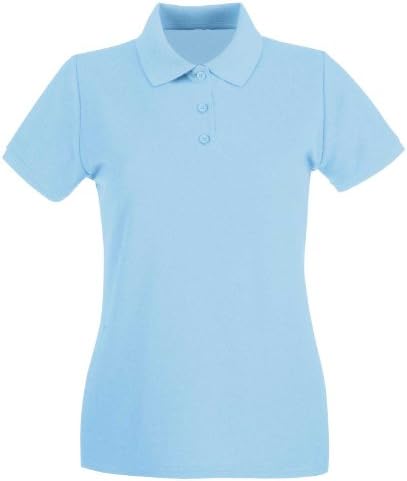 Ladies Pique Polo T Shirts Sizes 8 to 22 - WORK CASUAL SPORTS LEISURE (14 / L, SKY BLUE)