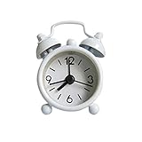 squarex Mini-Wecker aus Metall, klein, elektronisch, klein, Damen, weiß, AS Show