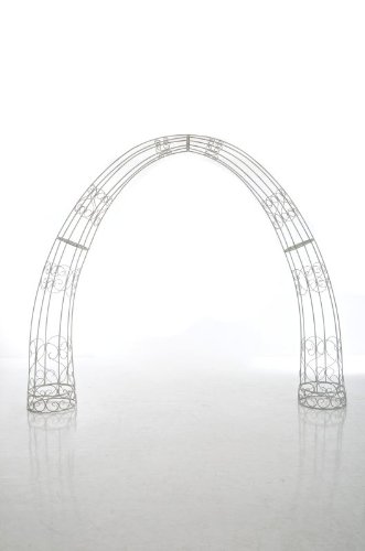 CLP XXL Metall-Rosenbogen TOSKANA, extra breit = 250 cm, Höhe 292, Tiefe 45 cm antik weiß - 2
