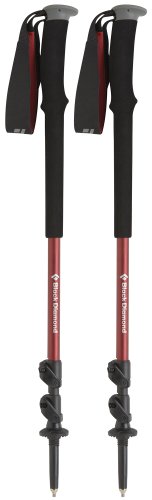 Black Diamond - Bastones de senderismo (2 unidades), color rojo y negro - Black Diamond