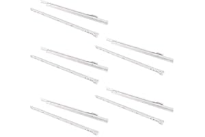 Jdel correderas 500mm con extracción Parcial Color Blanco, Lote de 5 guías para cajones