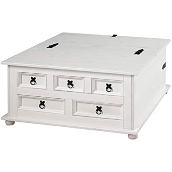 Kiefer Truhentisch NEW MEXICO Mexiko weiß massiv Couchtisch Truhe