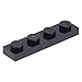 Produktbild 5 x LEGO® Platte 1 x 4 Schwarz