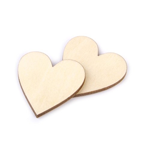 Pixnor 100pcs 20mm Holz Holzscheit Scheiben Scheiben Naturholz Rinde Tisch dekorativ Wedding Mittelstücke – Herzform - 8