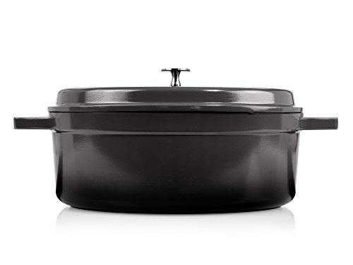 Bluespoon Bräter aus Aluguss mit Deckel Schwarz |Induktion | Füllmenge ca. 6 L - 4