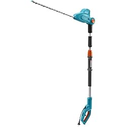 Taille-haies sur perche THS 500/48 sans batterie de GARDENA : taille-haies 500 W, 3,5 m de portée, tête inclinable et manche télescopique, lame de 48 cm, butée de protection (8883-20)