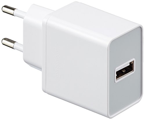 AmazonBasics - Netzteil / Ladegerät mit 1 USB-Anschluss, 2,4 A, Weiß