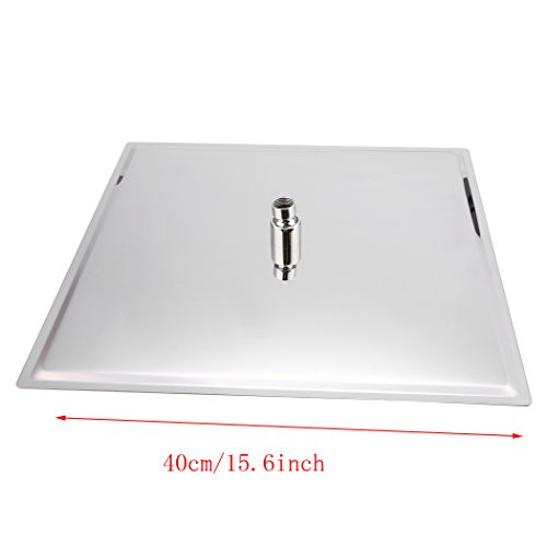 Homdox Quadratische Duschkopf Regendusche Edelstahl Silber Runde mit Anti-Kalk-Düsen Edelstahl Edelstahl-Duschkopf (40cm x 40cm) - 2